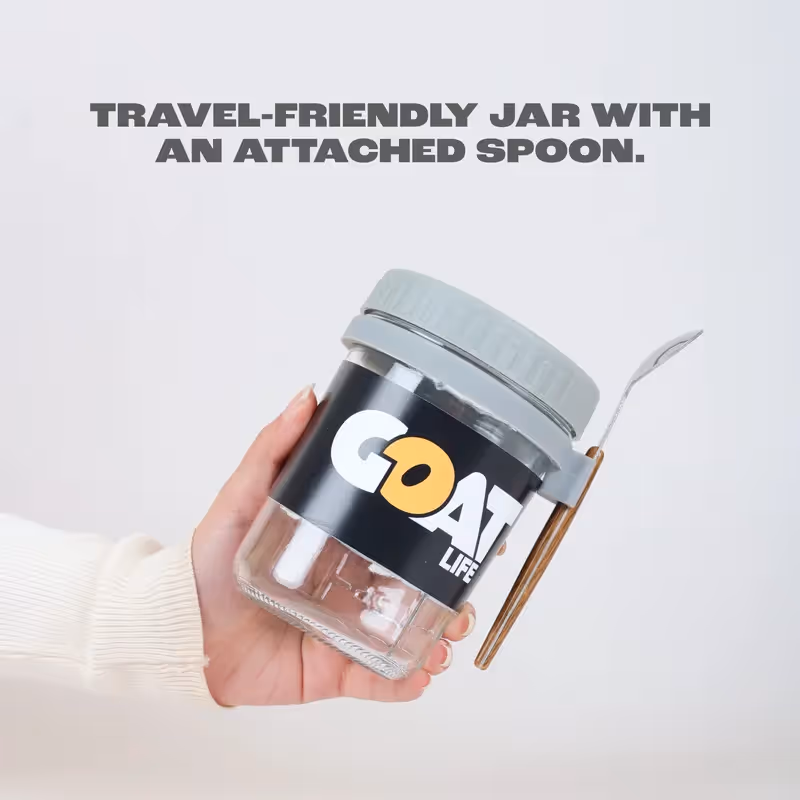 Glass Overnight Oats Jar With Spoon And Lid  image 2