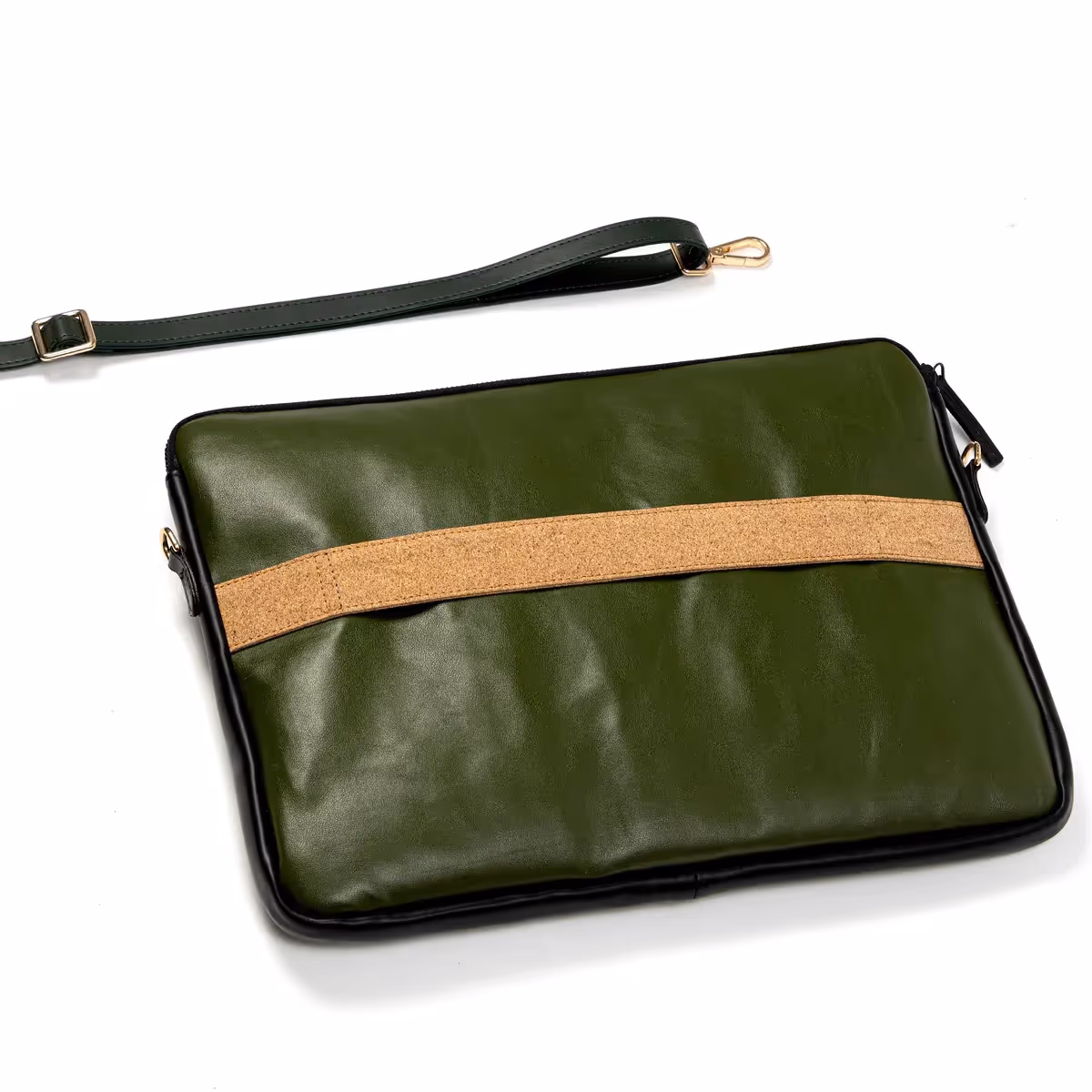 Green Hermitage Acacia Vegan Leather Laptop Sleeve - Olive - photo 5 of 7