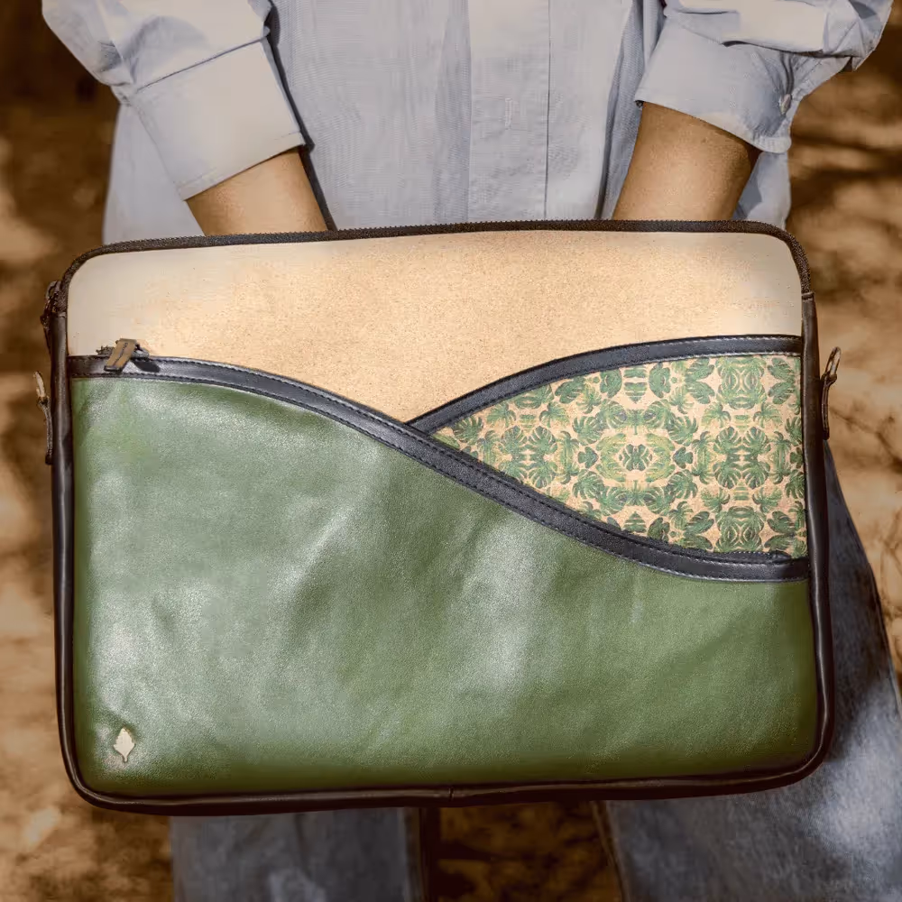 Green Hermitage Acacia Vegan Leather Laptop Sleeve - Olive - photo 7 of 7
