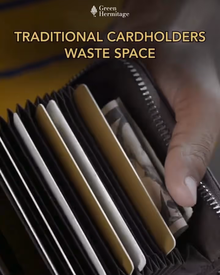 Green Hermitage Vegan Leather Card Holder - video preview