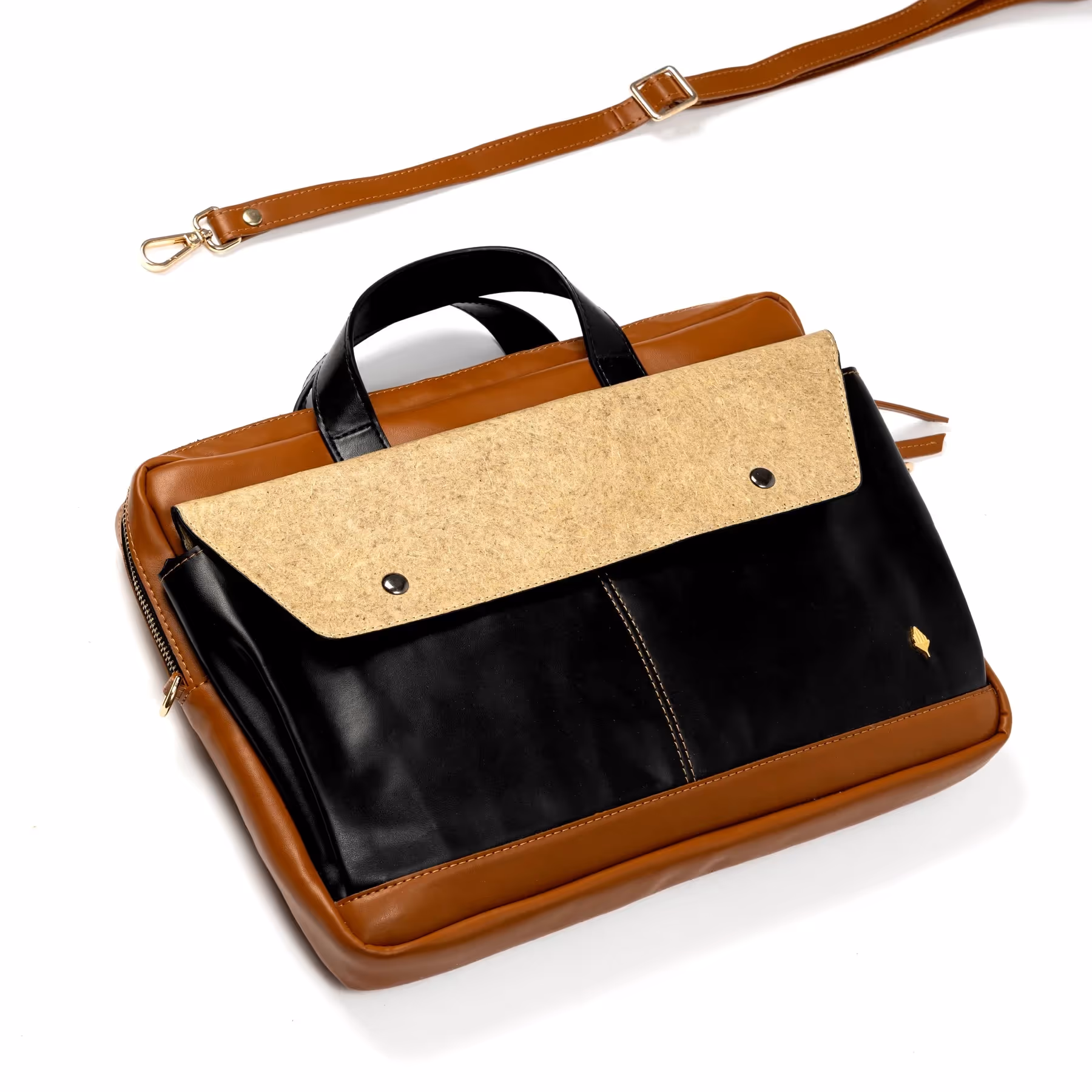 Green Hermitage Willow Vegan Leather Laptop Sleeve - Black - photo 3 of 6