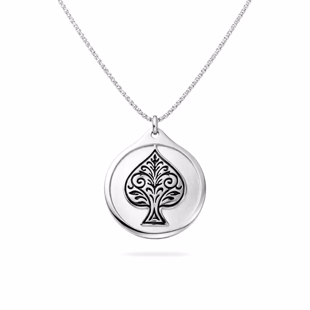 Ace Pendant With Chain Silver  image 1