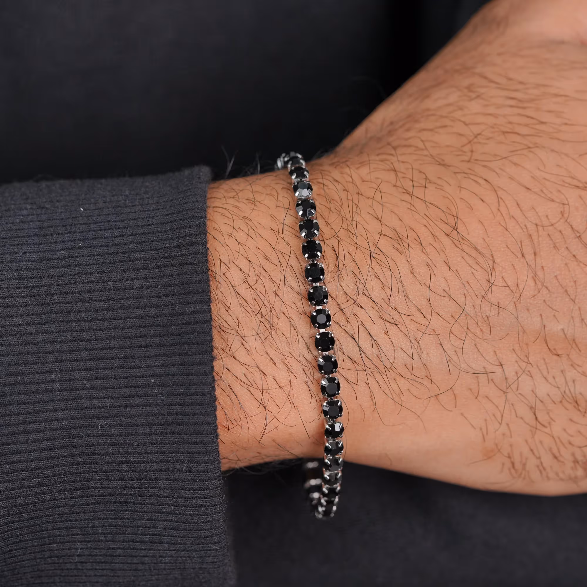 Black Tennis Bracelet image 2