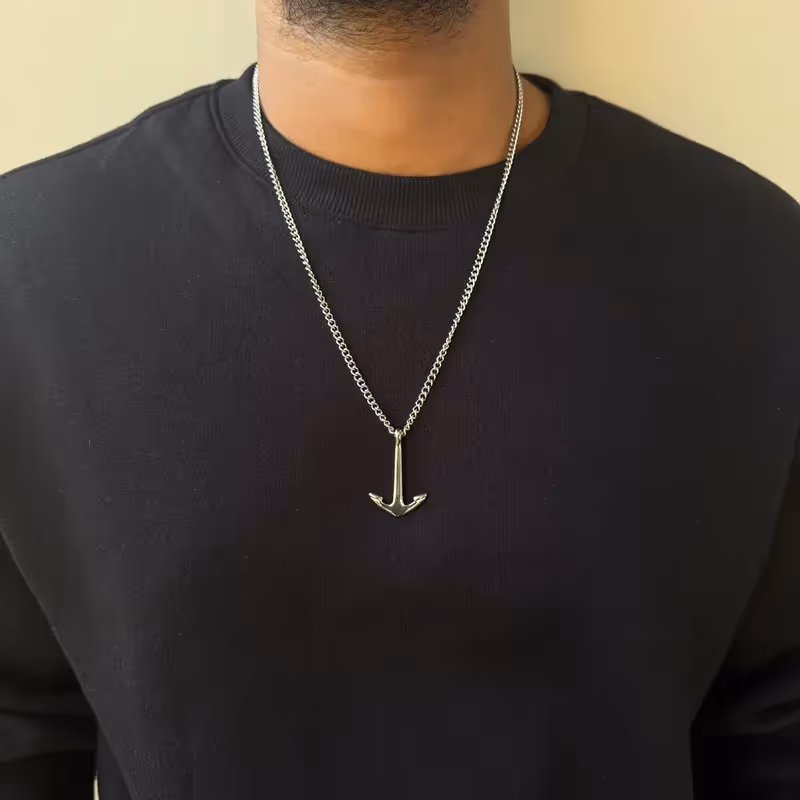 Grytt ANCHOR PENDANT WITH CHAIN (SILVER) - photo 3 of 4