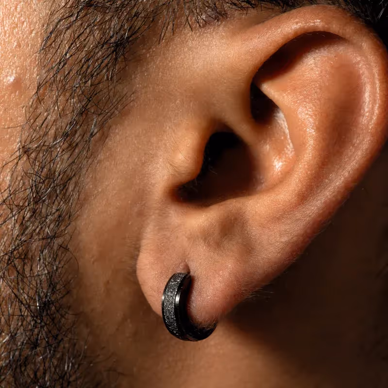 Grytt FROSTED HOOP - (BLACK PIERCED) - photo 3 of 5