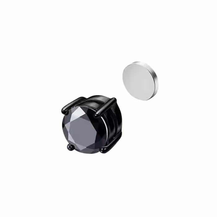 Grytt ROUND BLACK STUD - (MAGNETIC NON-PIERCED) - photo 1 of 4