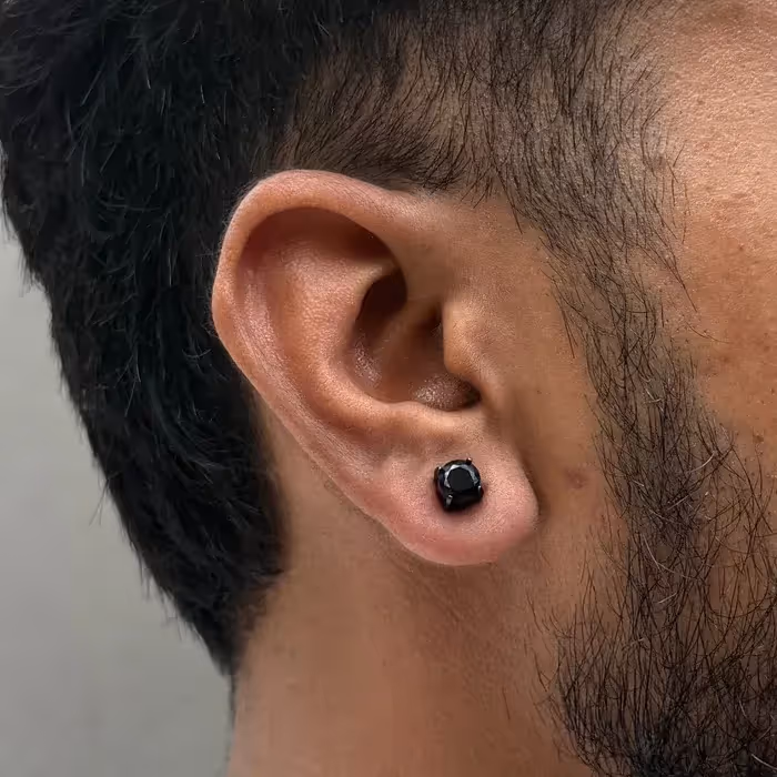 Grytt ROUND BLACK STUD - (MAGNETIC NON-PIERCED) - photo 4 of 4