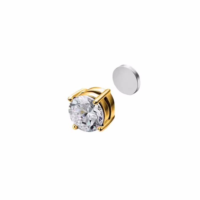 Grytt ROUND GOLD STUD - (MAGNETIC NON-PIERCED) - photo 1 of 4