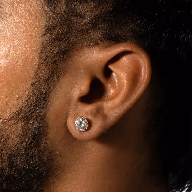 Grytt SOLITAIRE STUD - (8MM GOLD PIERCED) - photo 4 of 6