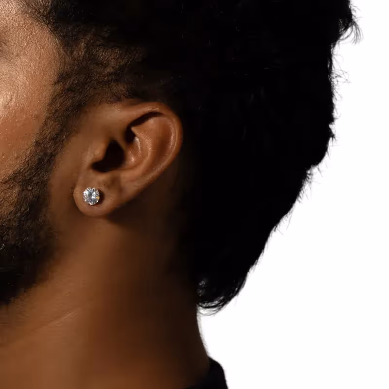 Grytt SOLITAIRE STUD - (8MM GOLD PIERCED) - photo 5 of 6
