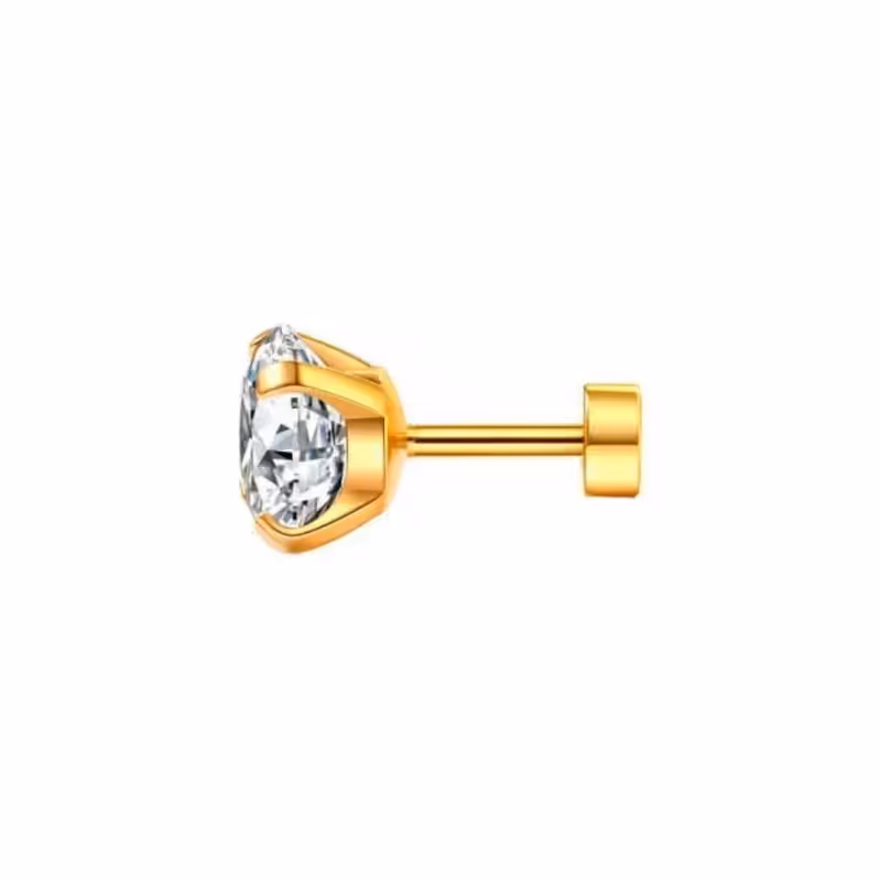 Grytt SOLITAIRE STUD - (8MM GOLD PIERCED) - photo 6 of 6