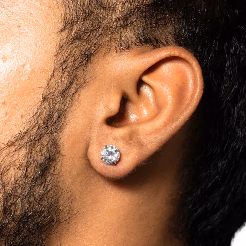 Grytt SOLITAIRE STUD - (8MM SILVER PIERCED) - photo 3 of 4