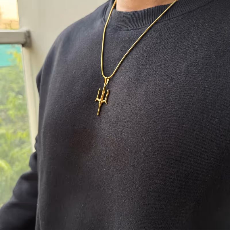Grytt TRIDENT PENDANT WITH CHAIN (GOLD) - photo 3 of 4