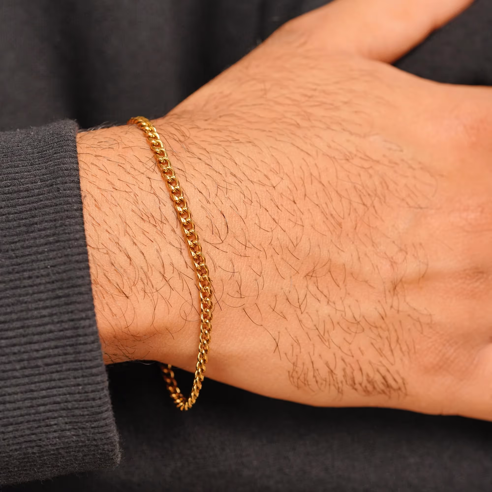 Micro Cuban Bracelet (Gold) image 4