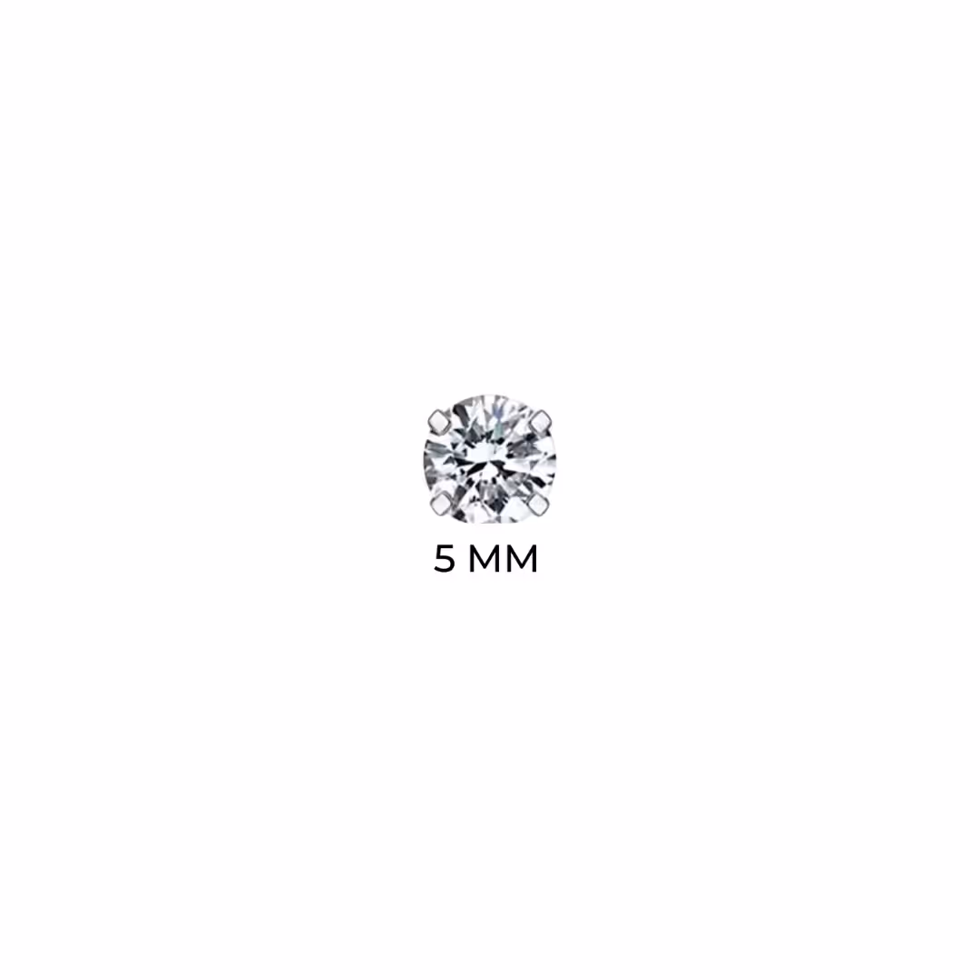 Solitaire Stud 5mm Silver image 1