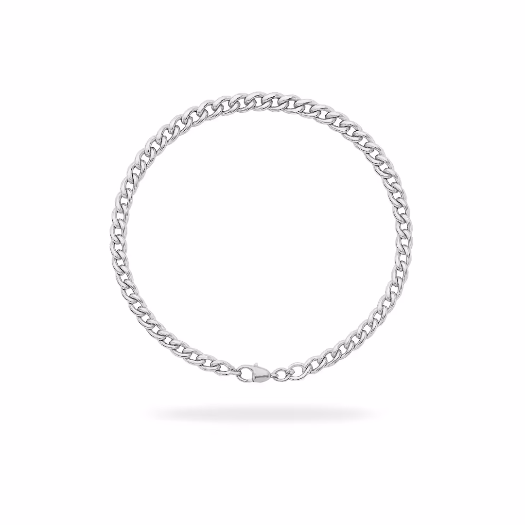 Thin Cuban Bracelet - Silver image 1