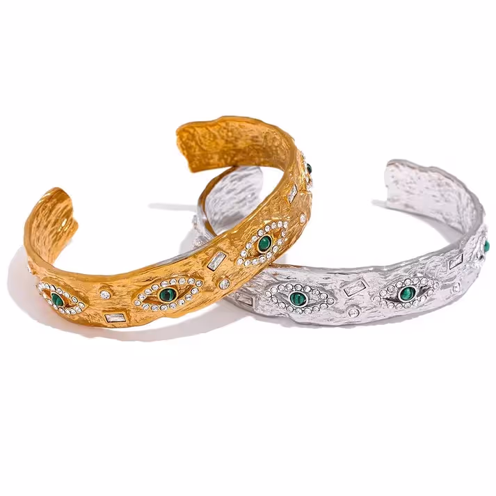 Nazar Cuff (Gold) – Protective Luxe Statement Bracelet