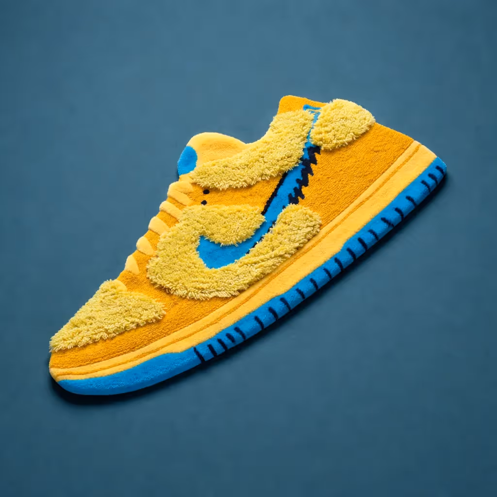 3D Sneaker Rug Yellow Blue image 1