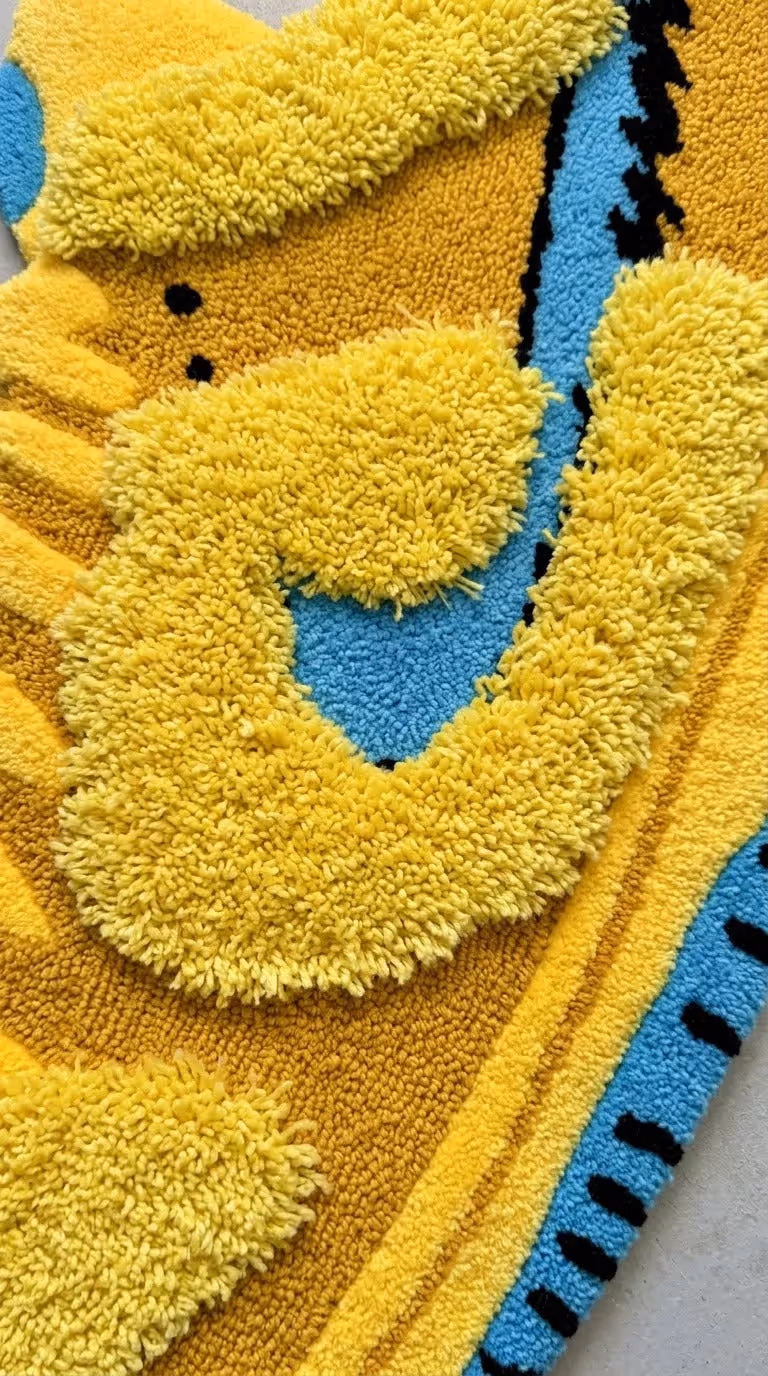3D Sneaker Rug Yellow Blue image 3