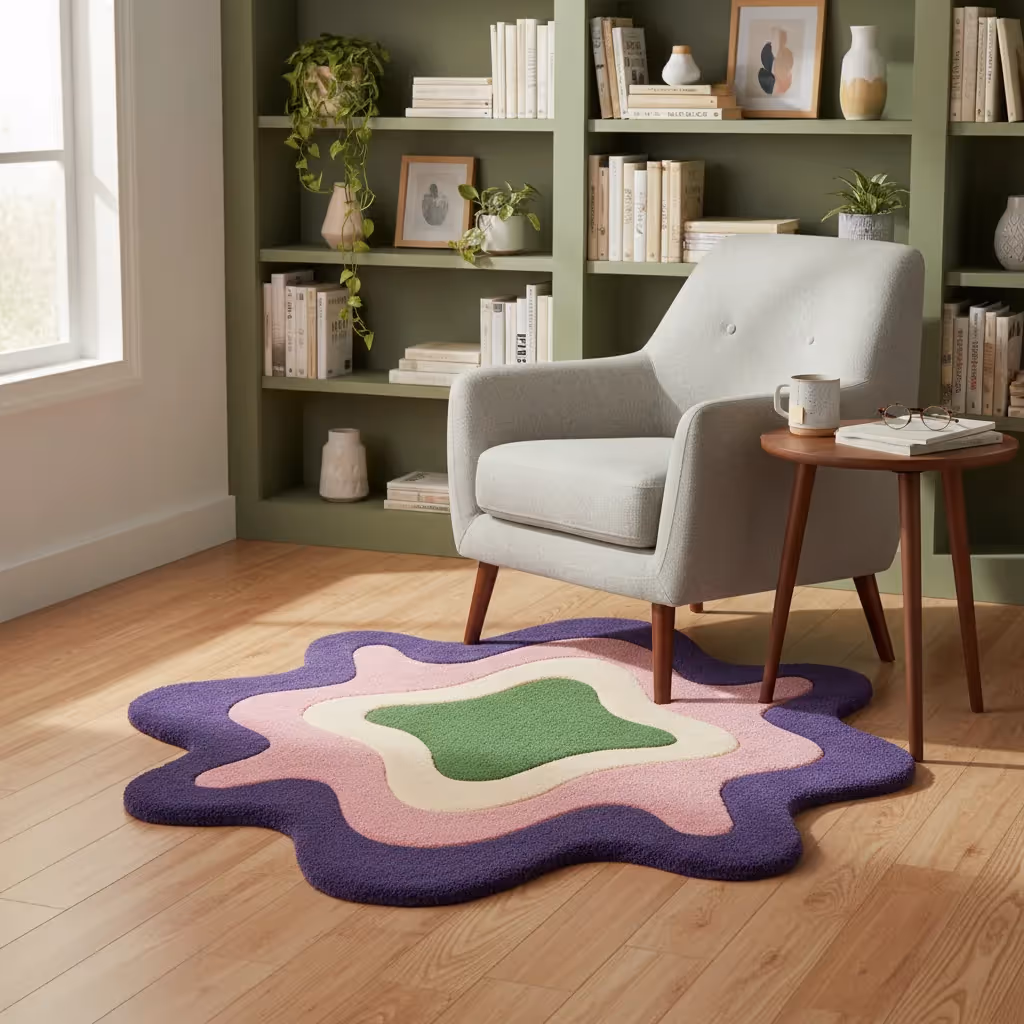 Abstract Pastel Splash Rug image 2
