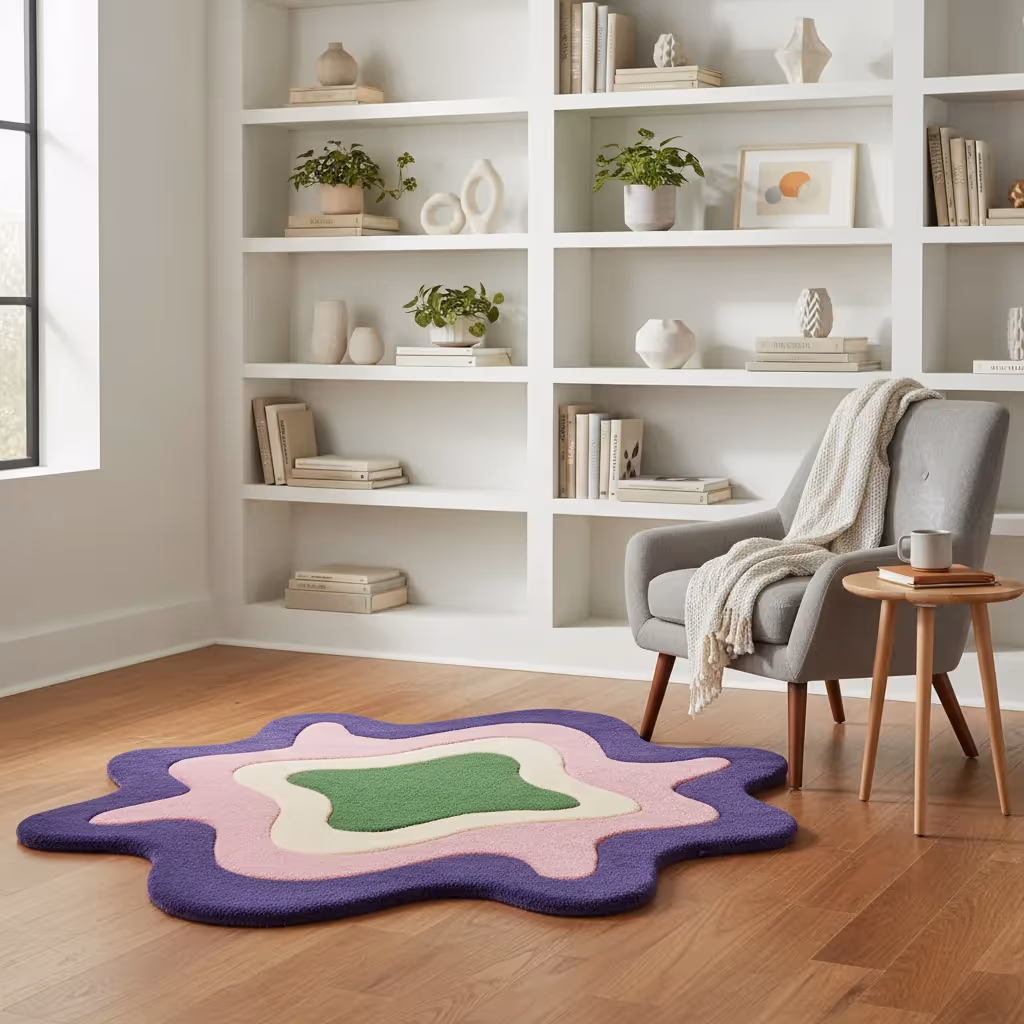 Abstract Pastel Splash Rug image 3