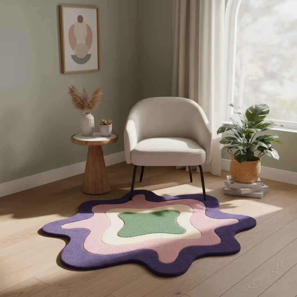 Abstract Pastel Splash Rug image 4