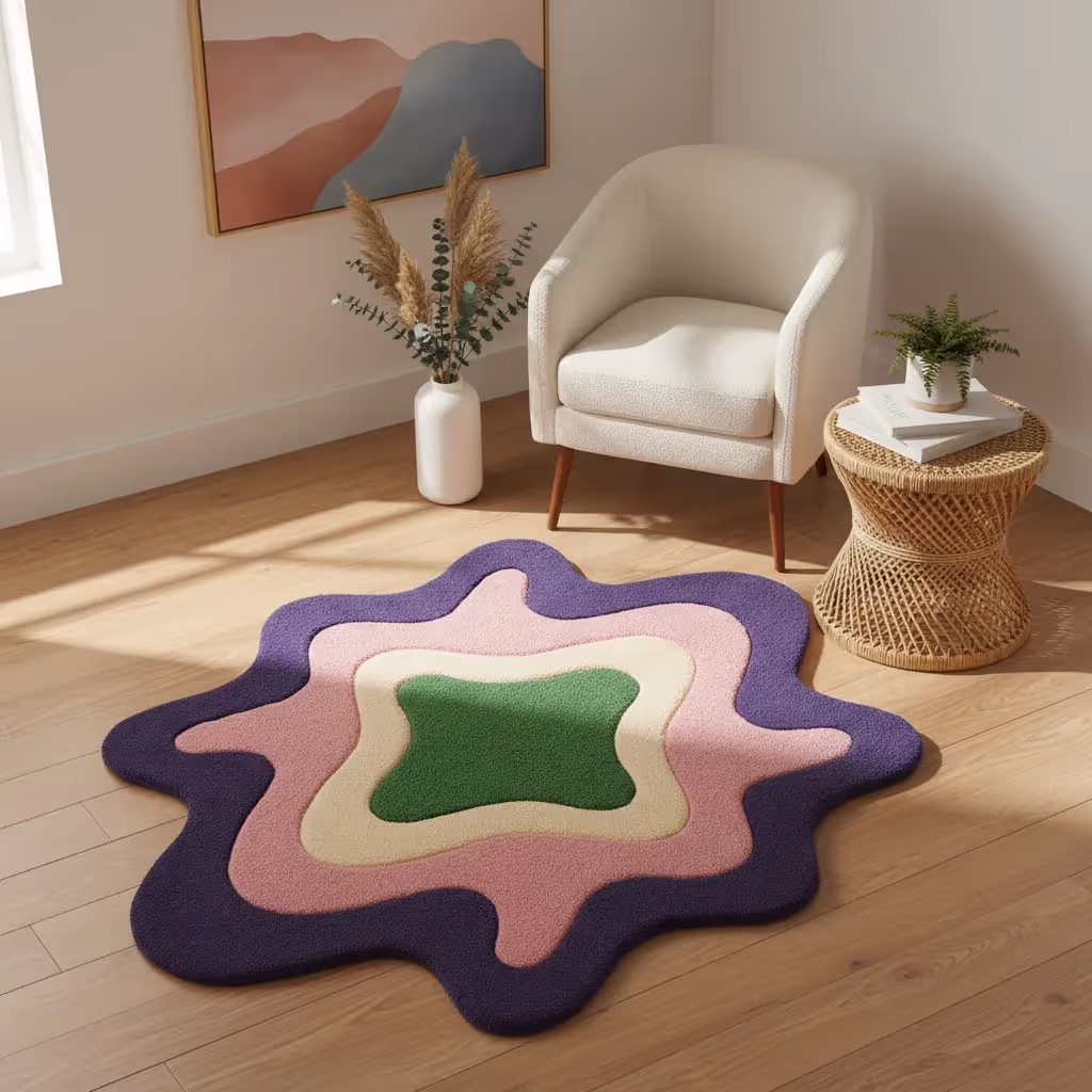 Abstract Pastel Splash Rug image 5