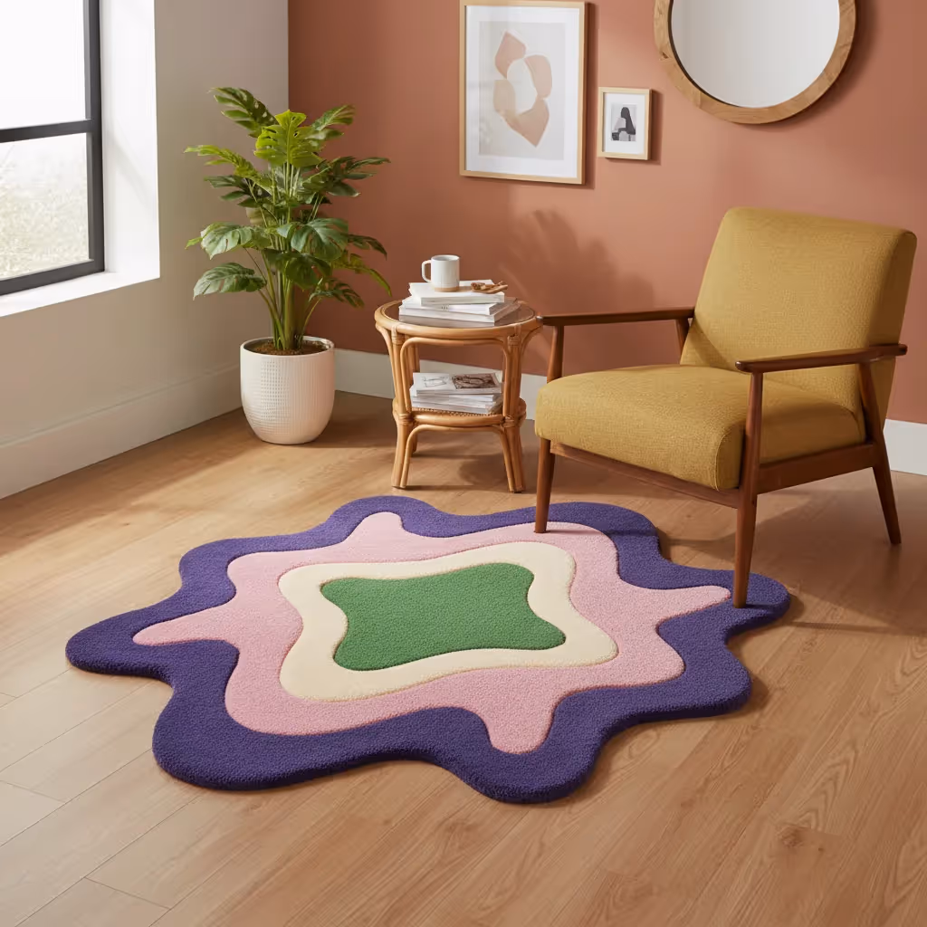 Abstract Pastel Splash Rug image 6