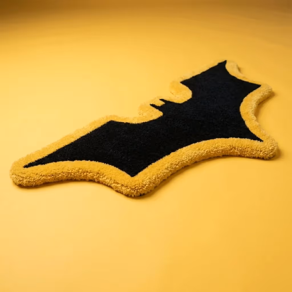 Black Bat Aesthetic Rug (Yellow) image 2