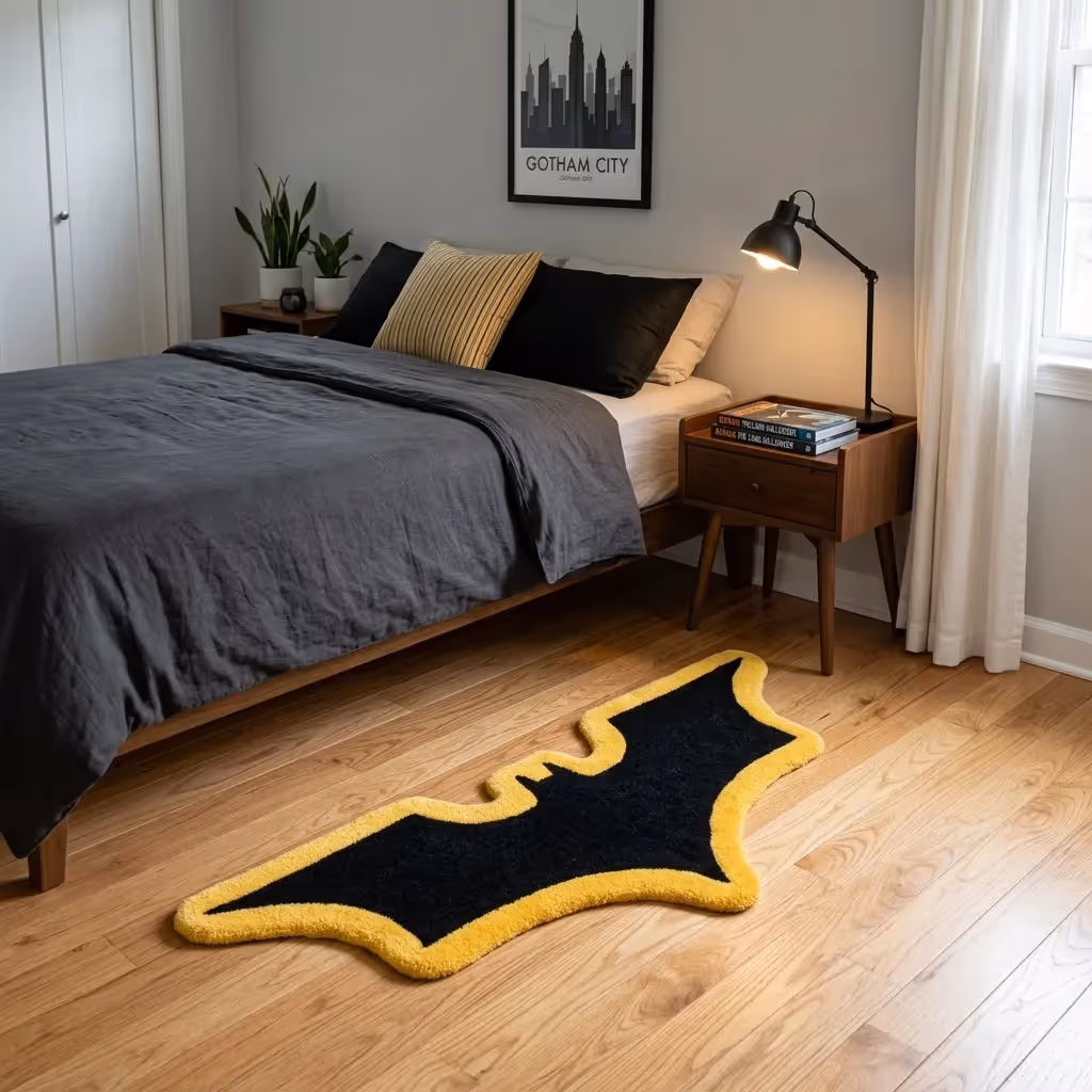 Black Bat Aesthetic Rug (Yellow) image 4
