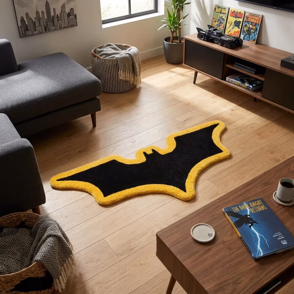 Black Bat Aesthetic Rug (Yellow) image 5