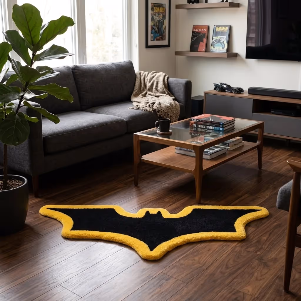 Black Bat Aesthetic Rug (Yellow) image 6