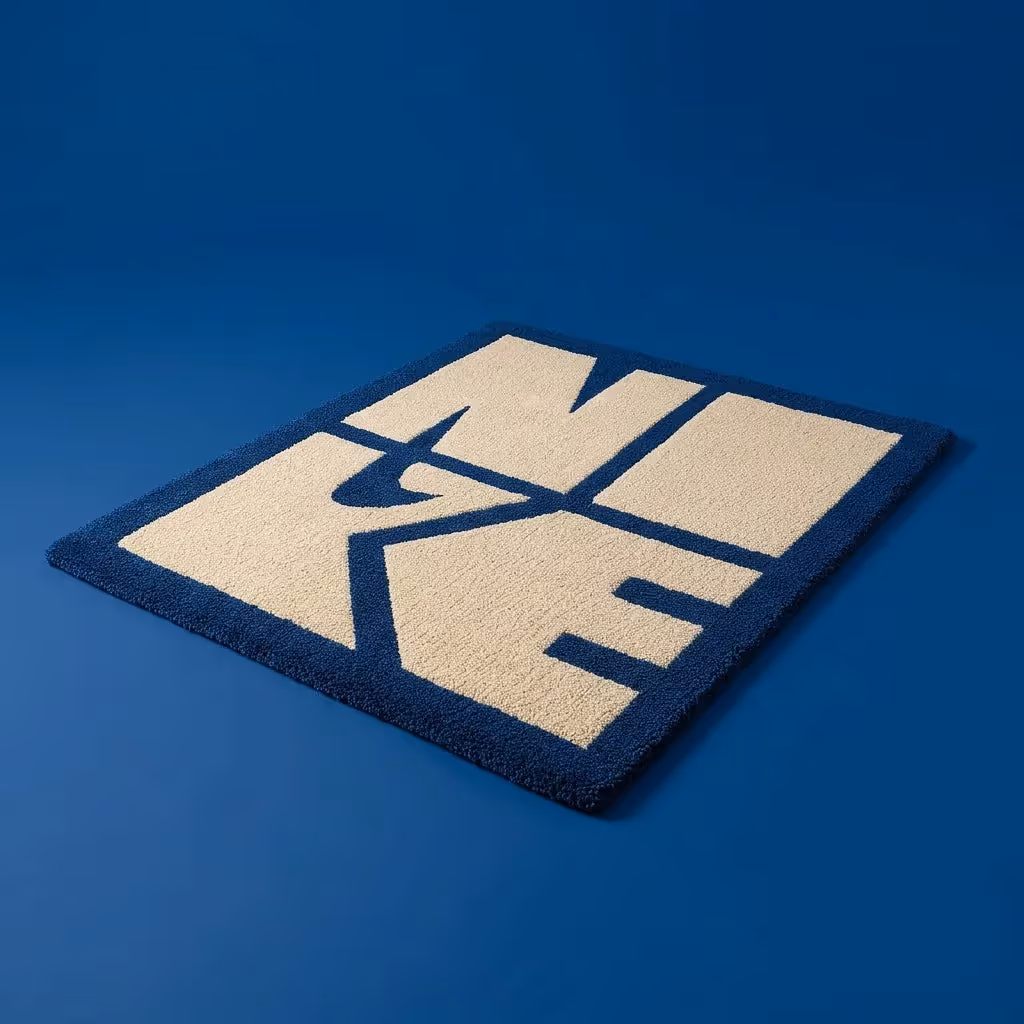 Blue and White Nike Rug image 1
