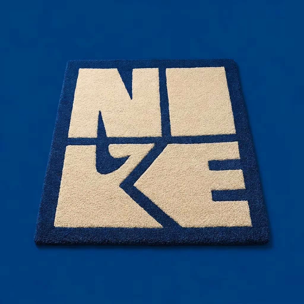 Blue and White Nike Rug image 2
