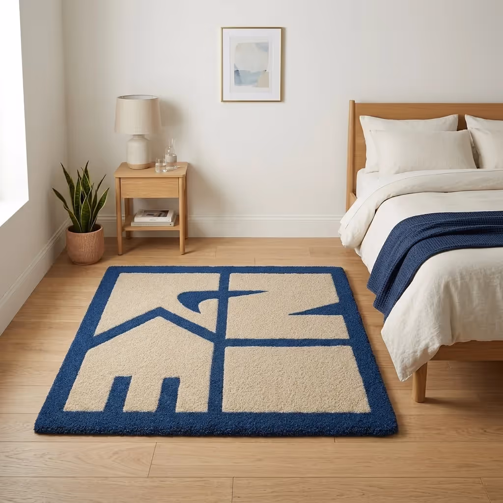 Blue and White Nike Rug image 4