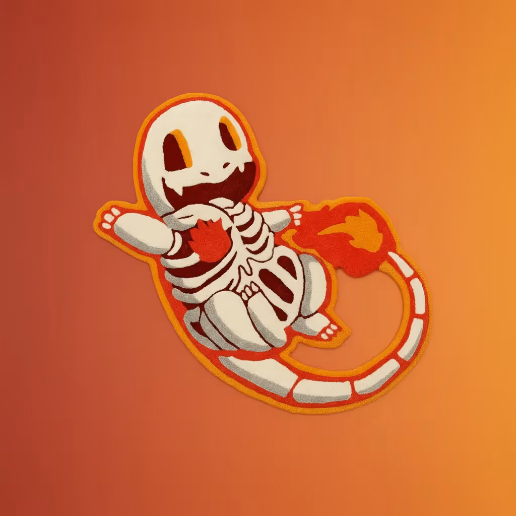 Charmander Skeleton Pokemon Rug image 1