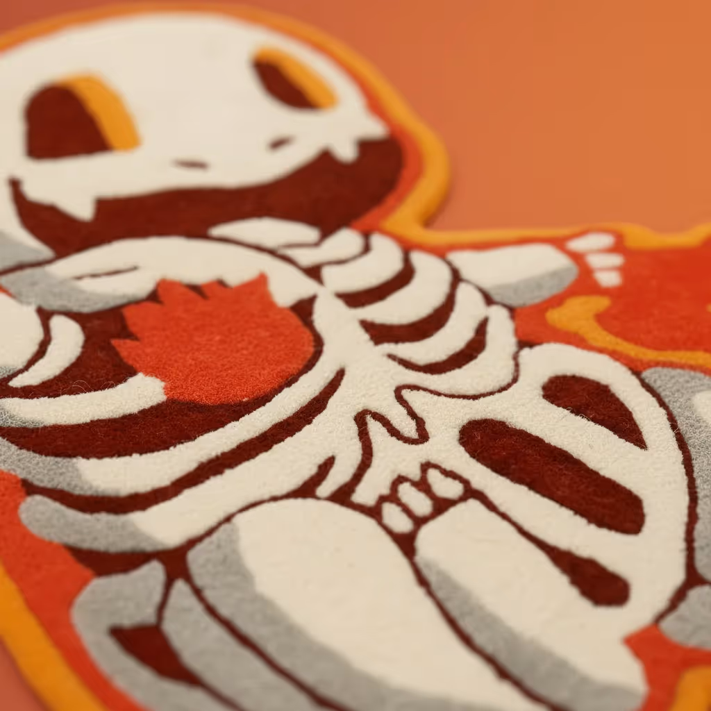 Charmander Skeleton Pokemon Rug  image 2