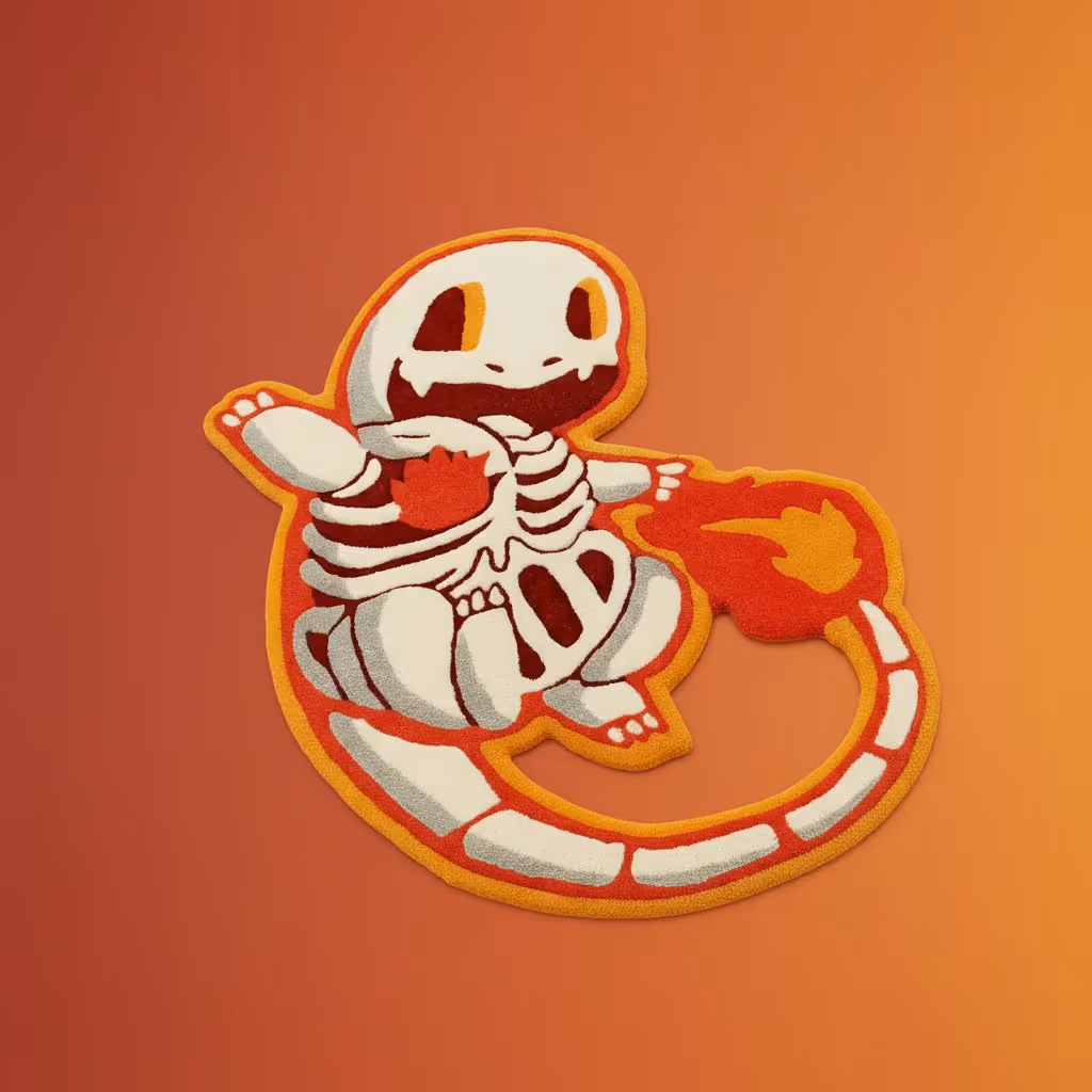 Charmander Skeleton Pokemon Rug  image 3