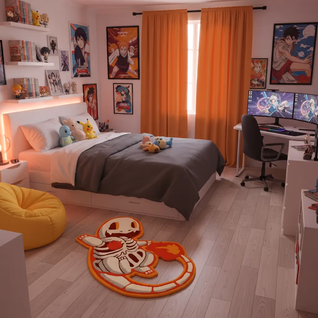 Charmander Skeleton Pokemon Rug  image 5