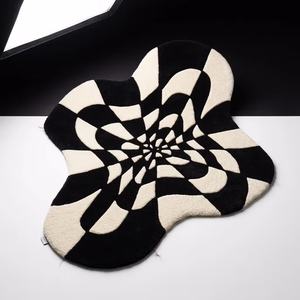 Check Spiral Rug  image 1