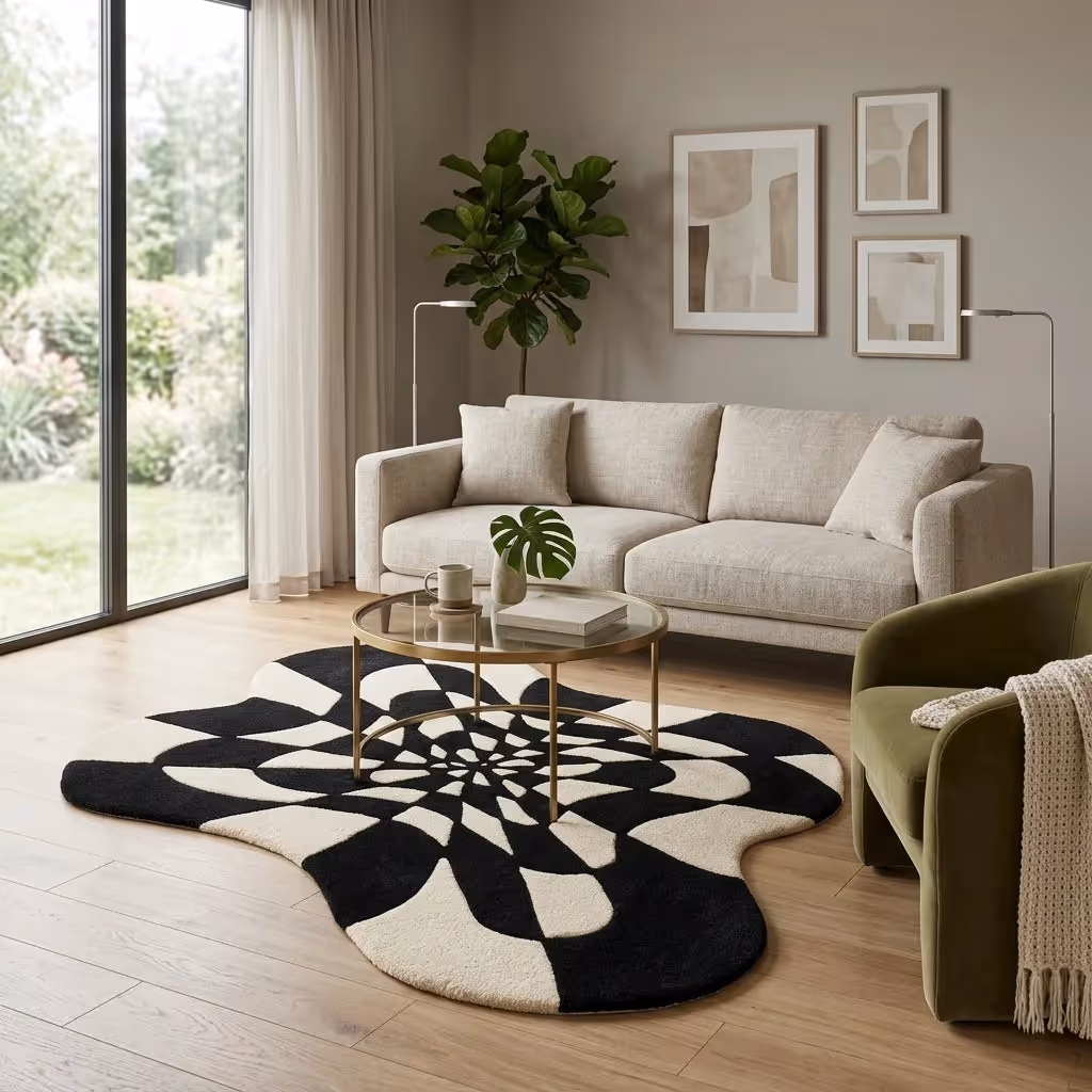 Check Spiral Rug  image 3