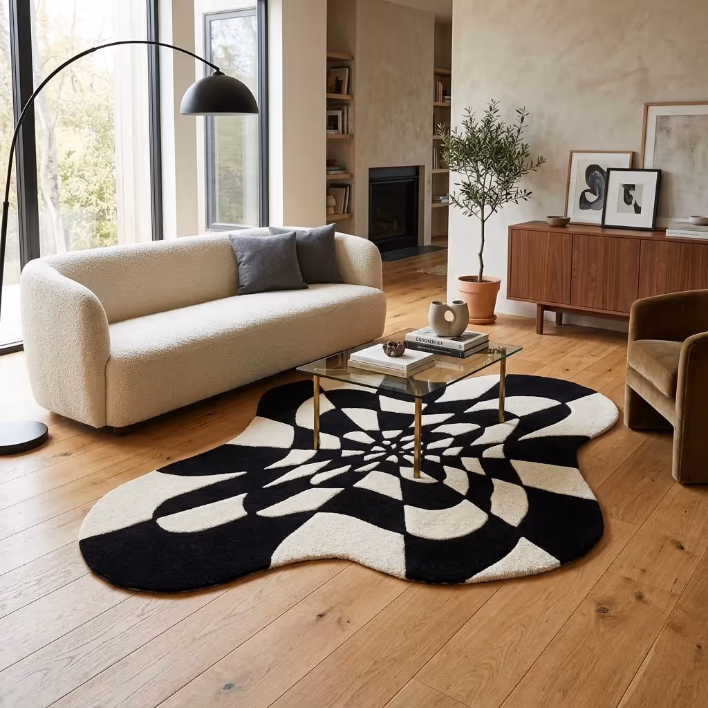 Check Spiral Rug  image 4