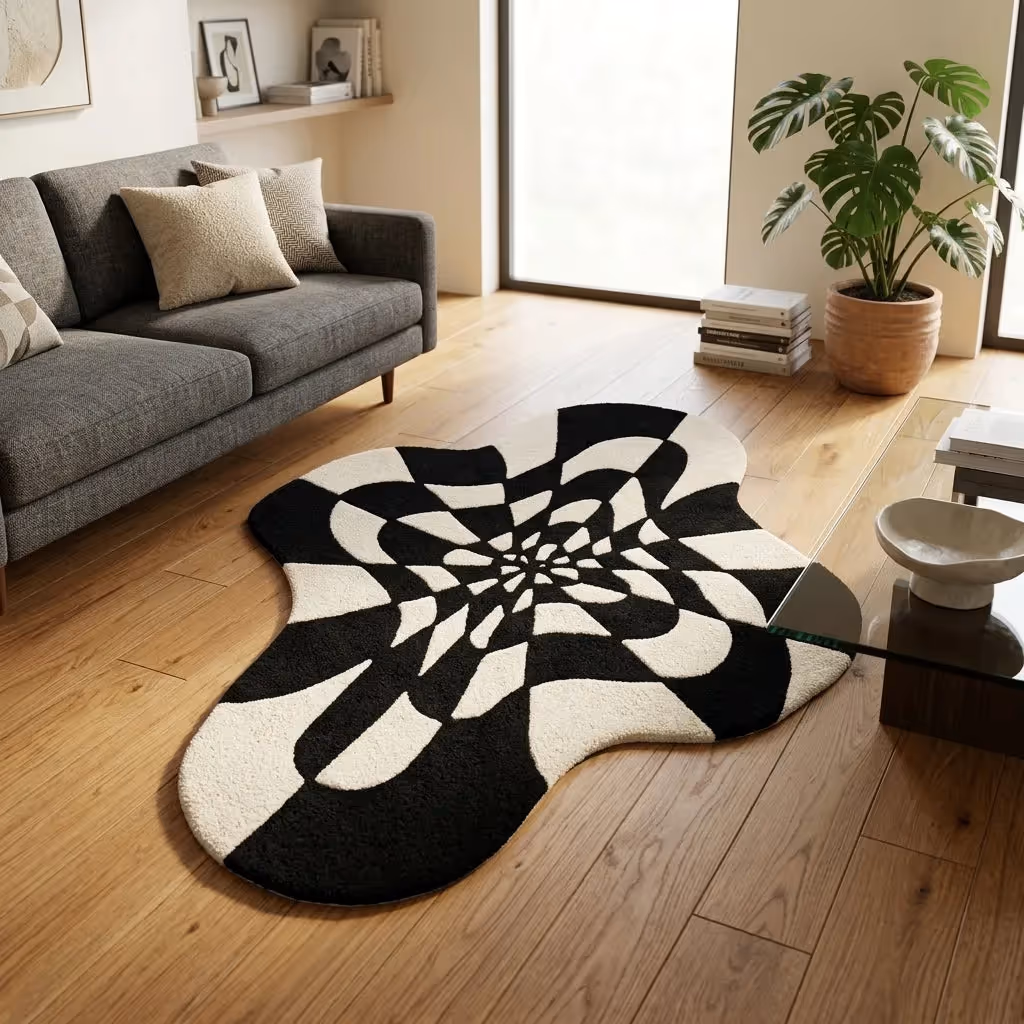 Check Spiral Rug  image 5