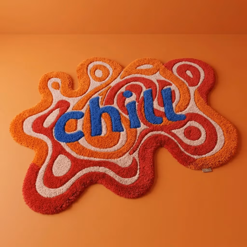 Chill Vibes Groovy Tufted Rug image 1