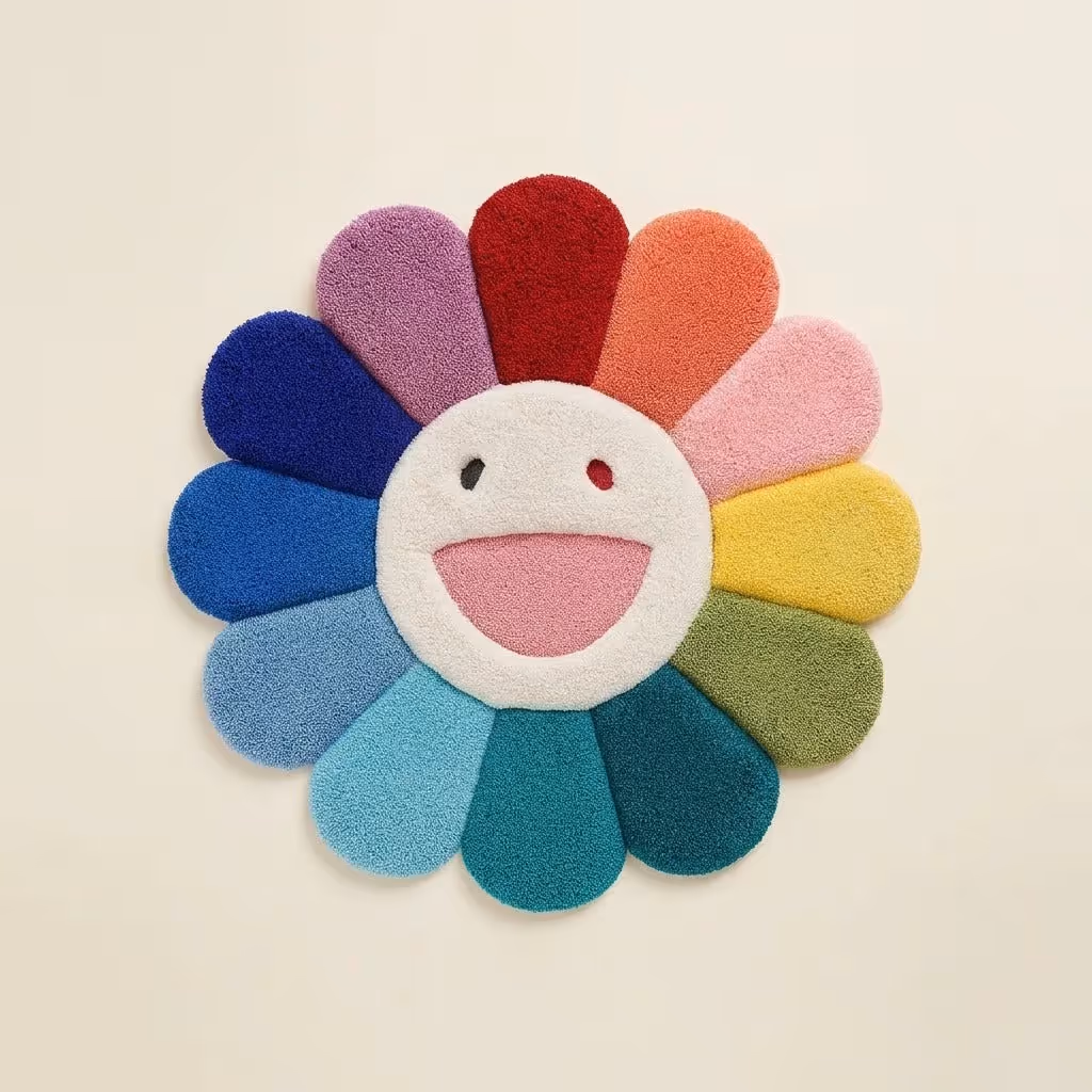 Fluffy Tufted Flower Rug image 1