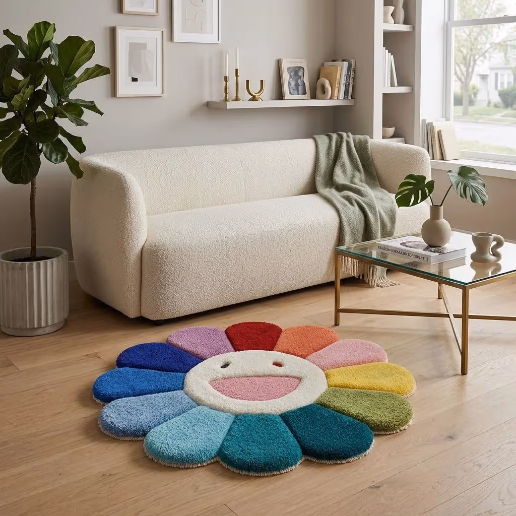 Fluffy Tufted Flower Rug  image 4