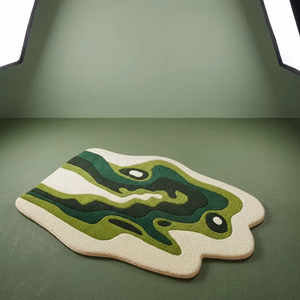 Green Moss Tufted Rug image 1