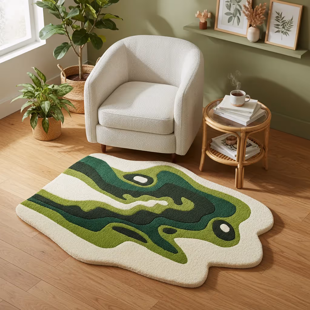 Green Moss Tufted Rug image 3