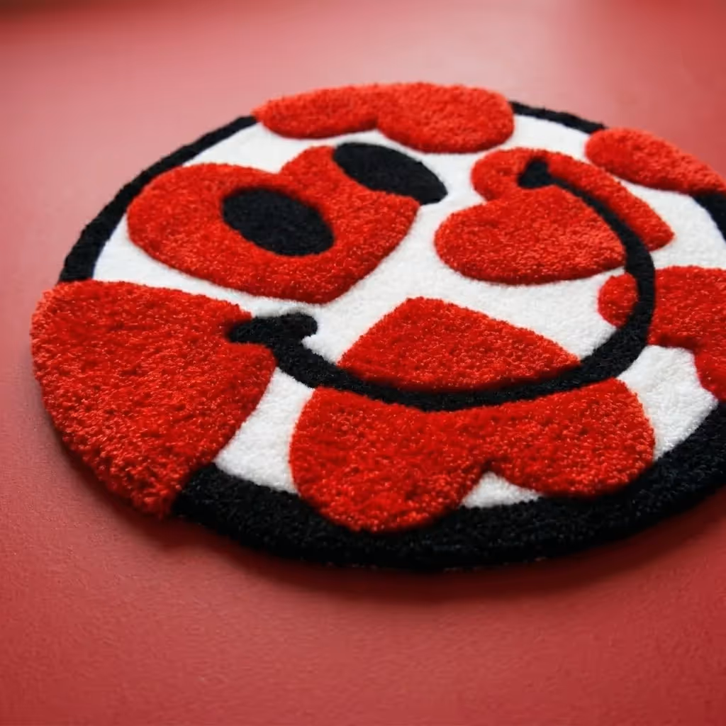 Heart Smiley Aesthetic Rug image 2