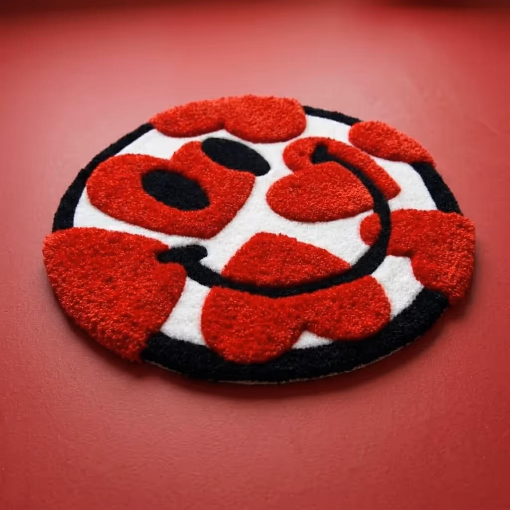 Heart Smiley Aesthetic Rug image 3